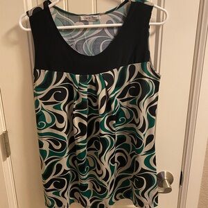 Carol Rose L Top Sleeveless Large Stretch Blouse Lg Shirt